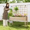 47 Inch Raised Wood Planter with Lattice Trellis and Drainage Holes Indoor or Outdoor Garden Bed
